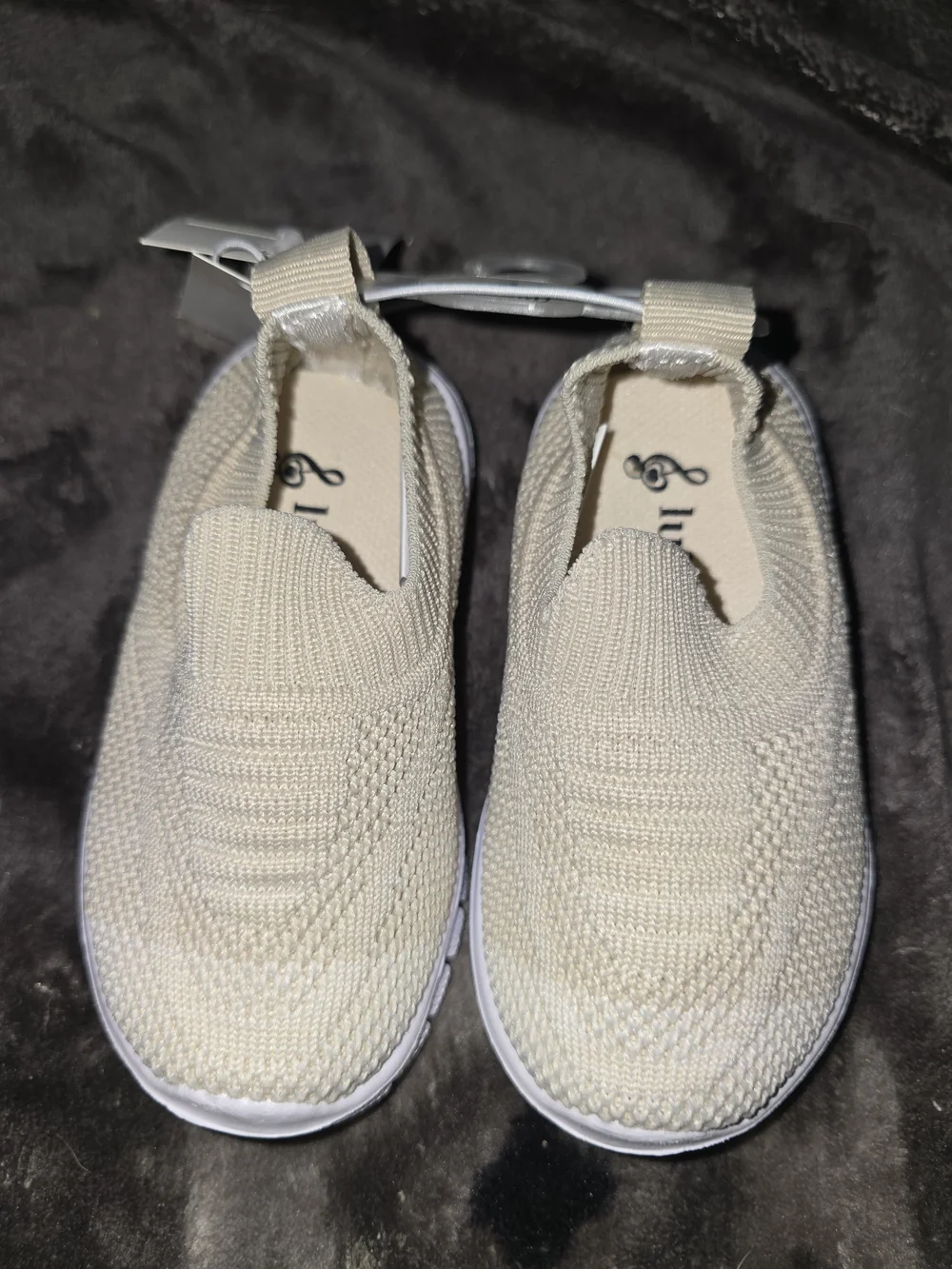 Unbranded Cream Knit Slip-On Baby Walker Shoes